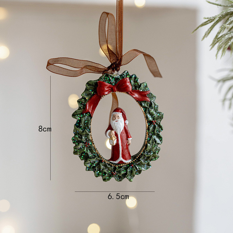 国境を越えた新製品クリスマス装飾レトロ立体クリスマスツリー装飾プレゼント鈴樹脂ストラップ装飾|undefined