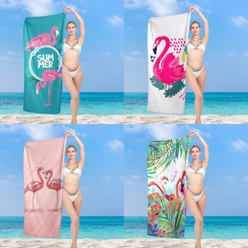 comercio exterior transfronterizo impresión de microfibra natación rápida toalla de playa de secado no mancha de arena absorción de agua toalla de playa suave