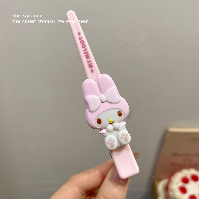 日系可爱kitty猫发卡大号长款鸭嘴夹刘海发夹卡通甜美少女侧边夹|undefined