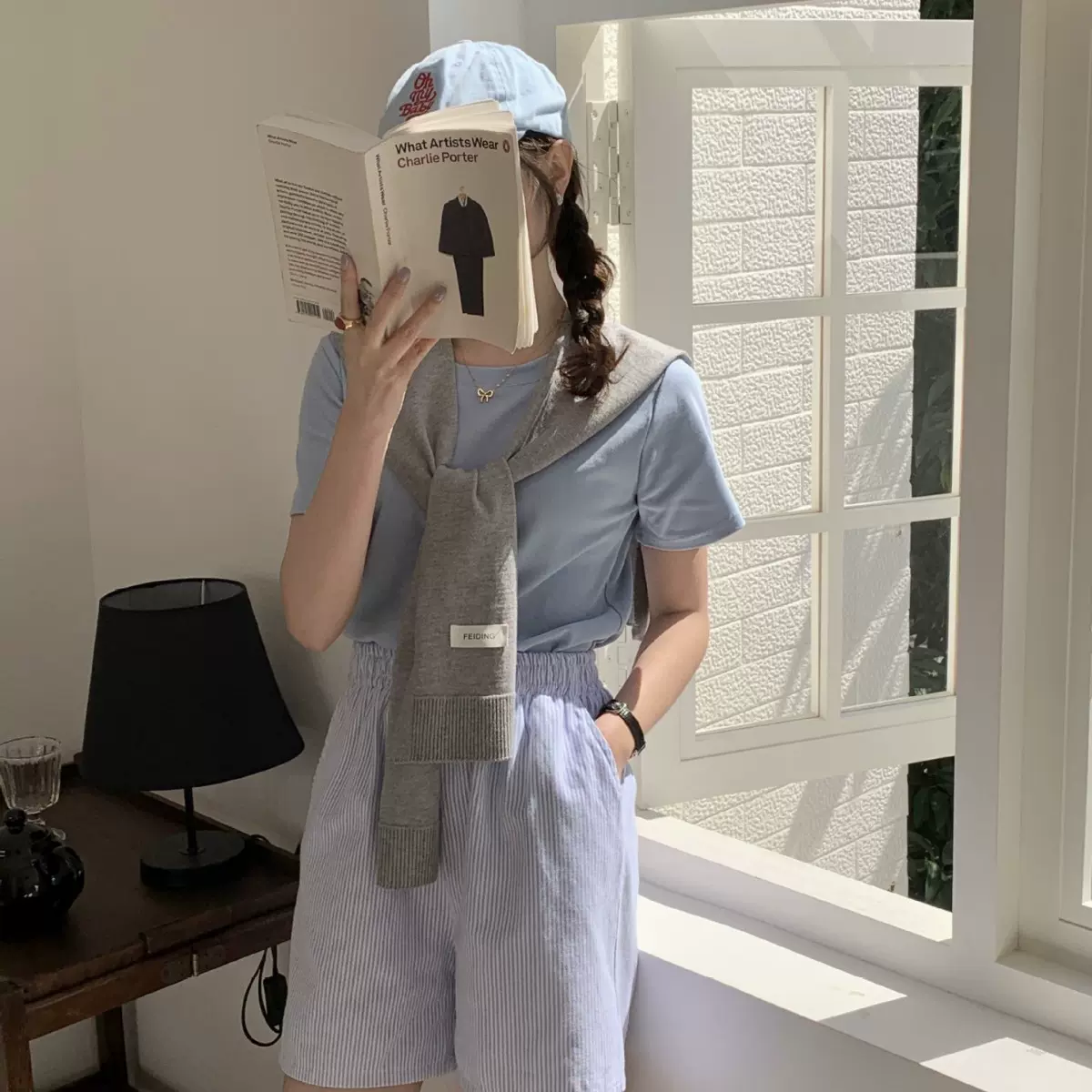 韩国春夏女款纯色披肩搭肩外搭防晒学生空调房小方巾日韩甜美风格