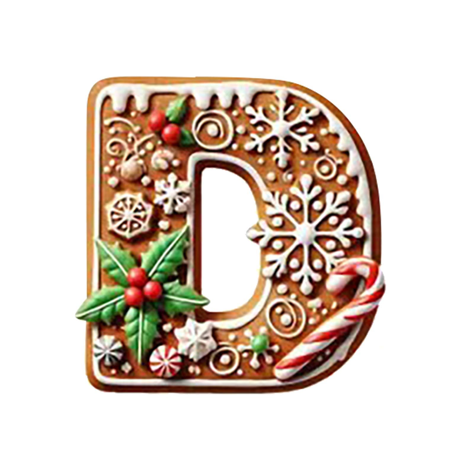 Explosiones transfronterizas de Navidad 26 árboles de Navidad pan de jengibre letras decoraciones mini letras colgante colgante