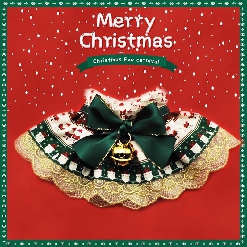 猫の首を囲むクリスマスのよだれレースのぬいぐるみペットの犬のマフラーの装飾の蝶ネクタイの猫の装飾品の犬のよだれかけ|undefined