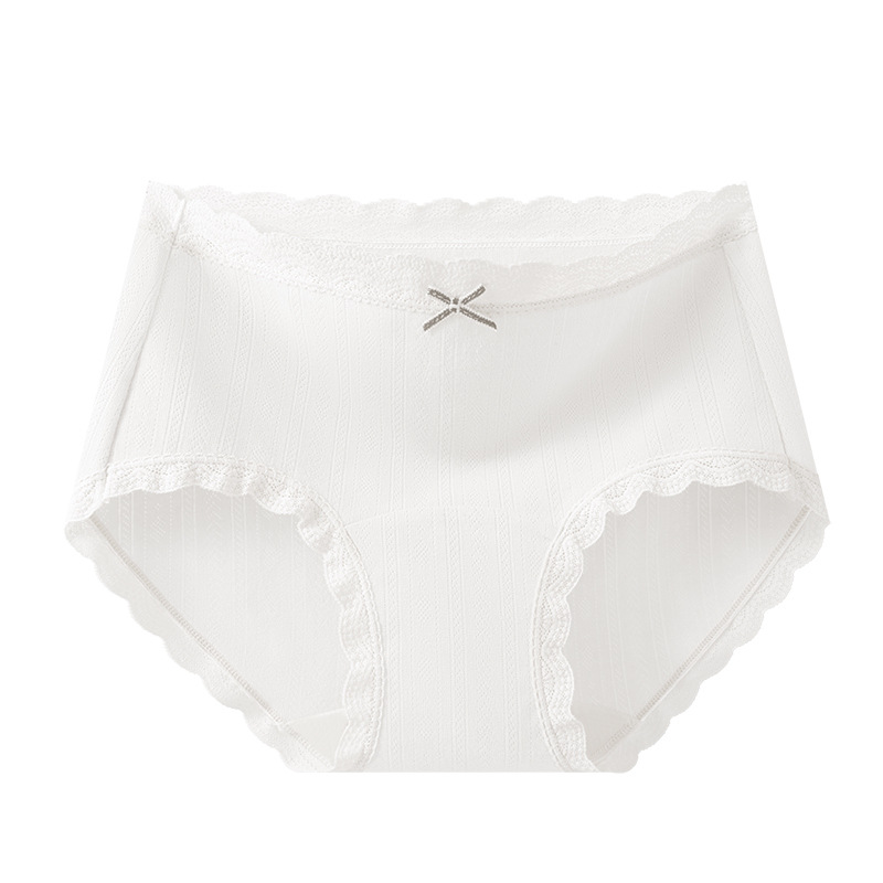 Bragas de algodón de encaje de color contrastante 10A entrepierna antibacteriana entrepierna larga sin costuras tipo A calzoncillos de algodón suave y transpirable para niñas