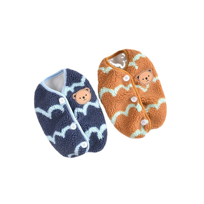 Новый осенне-зимний Кардиган с принтом медведя, жилет, двухногая хлопковая одежда для кошек, одежда для маленьких собак и домашних животных