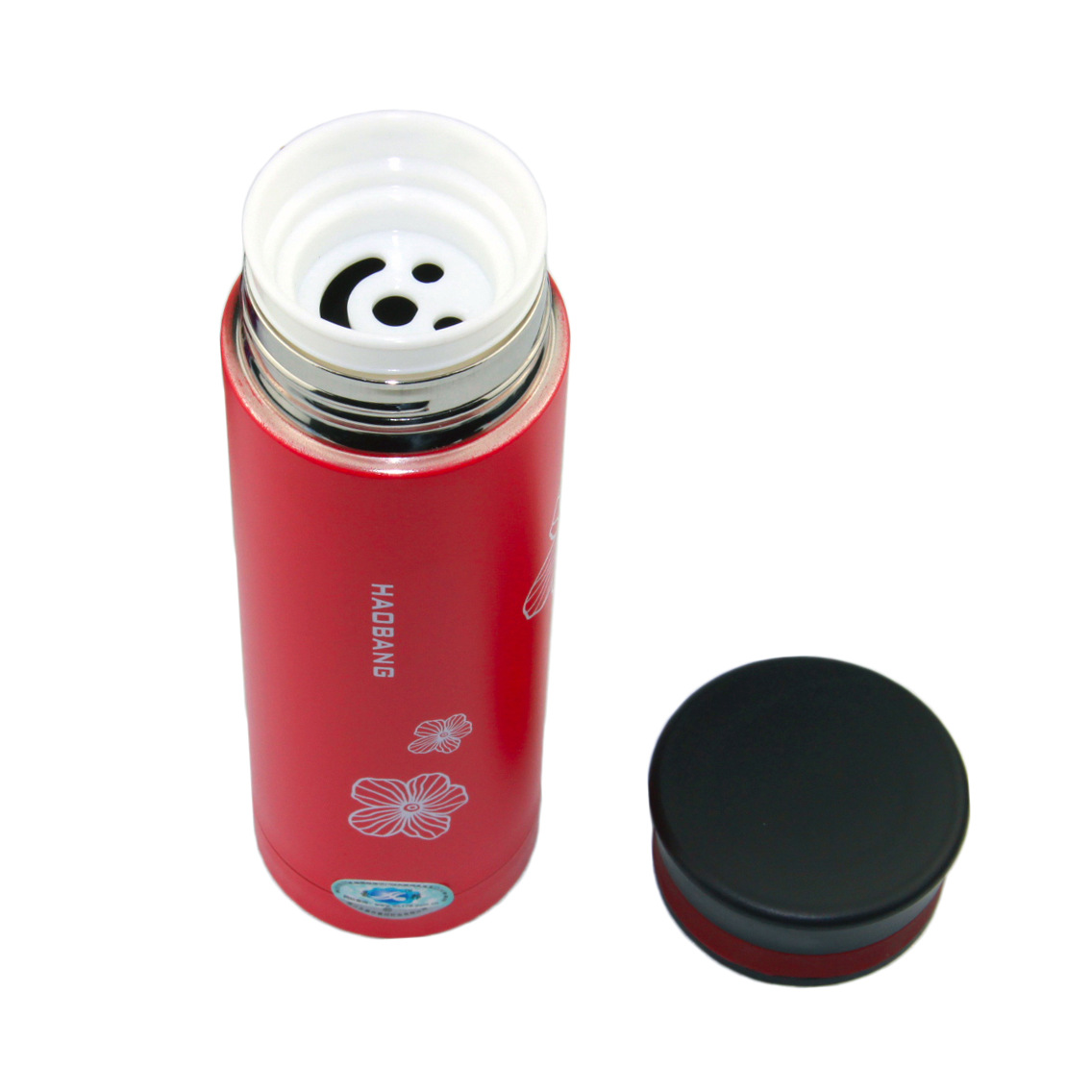Venta al por mayor impresión creativa Linda dama taza 304 de vacío de acero inoxidable de doble capa taza de vacío portátil con compartimiento de té
