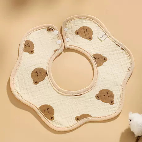Bear head (petal waterproof bib)
