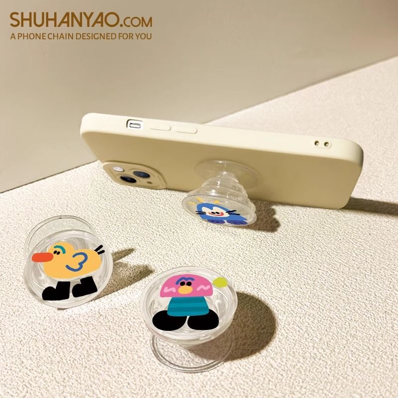 Ins adorable edición redonda creativa airbag soporte de teléfono móvil pegado rotación 360 retráctil perezoso persiguiendo el drama de escritorio