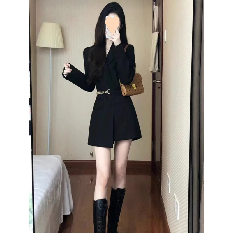 黑色赫本风网红西装外套女初秋季新款绝美外套气质女装高级感|undefined