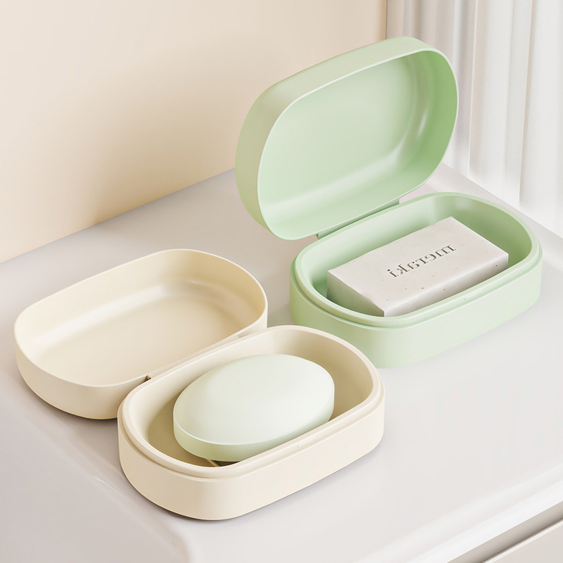 Soap Box Creative Lid Drain Portable Student Dormitory Toilet Household Bathroom Soap Box with Flip Cover Soap Box Creative Lid Drain Portable Student Dormitory Toilet Household Bathroom Soap Box with Flip Cover