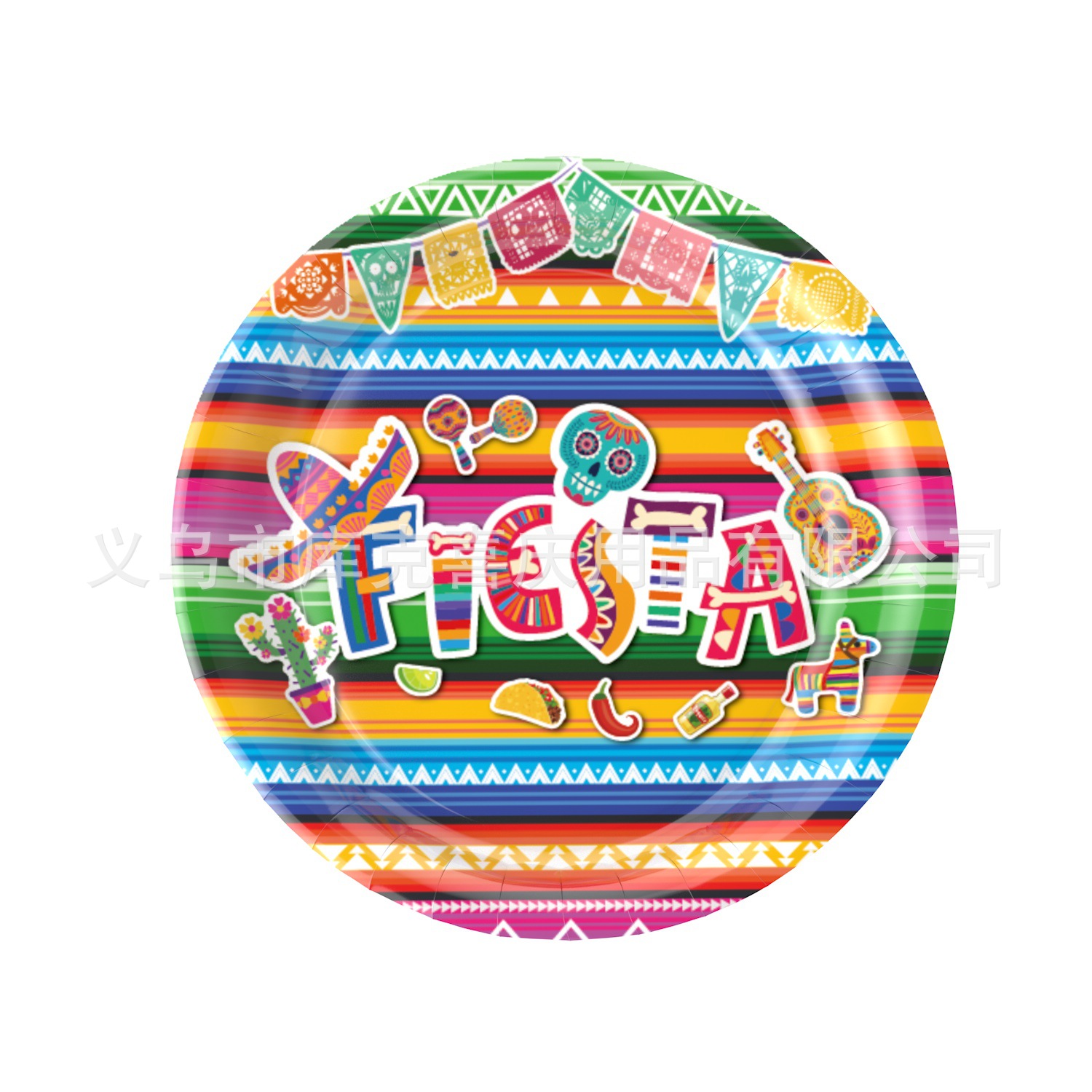Amazon México carnaval fiesta decoración vintage color rayas papel plato taza de papel tire bandera decoración traje