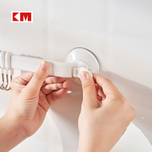 KM 553真空吸盘五连活动挂钩厨房浴室移动毛巾架强力无痕吸盘挂钩