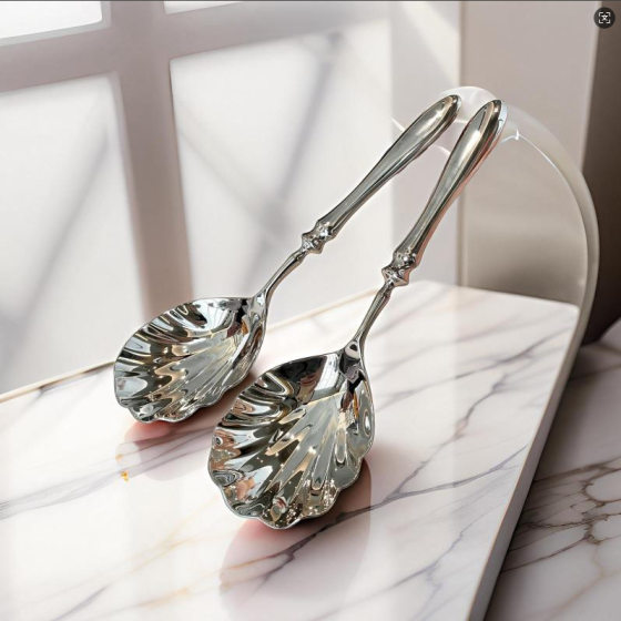 304 Stainless Steel Creative Cucurbit Handle Shell Spoon Restaurant Hotel Meal Public Spoon Soup Household Mixing Spoon
