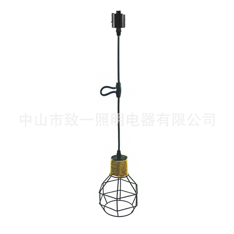 Sunday track retro wrought iron metal cage chandelier 110VE26 ceiling lighting suspension with adjustable cable