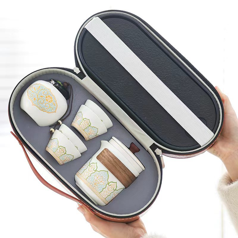 타원형 빨간 봉투 야쿠앙 익스프레스 화이트 1 냄비 4 컵 1 냄비 티 트레이