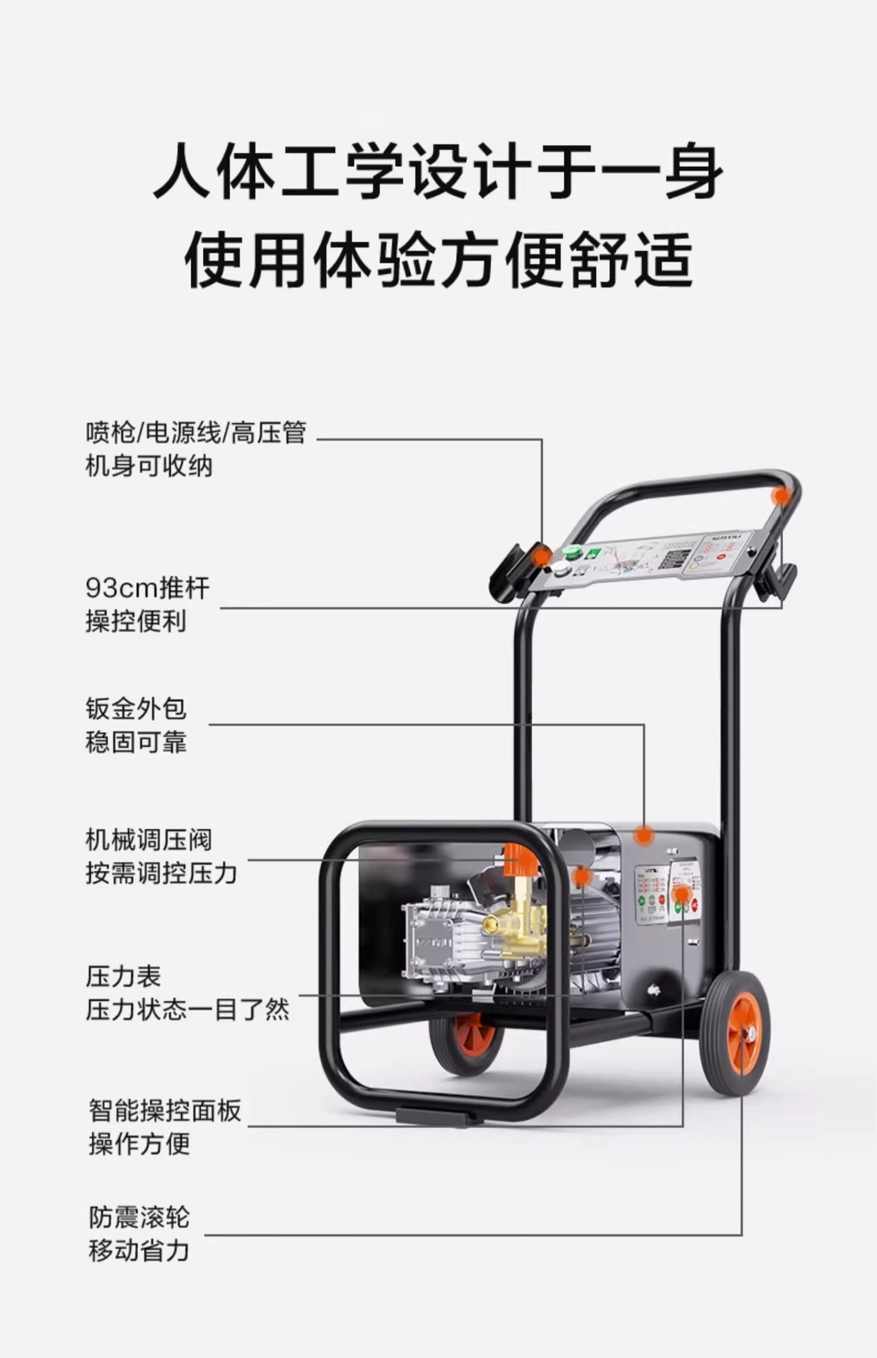 Yili Commercial High Pressure Car Washer 9022/9026 All Copper Motor Car Wash Farm Floor Wall Cleaning Machine