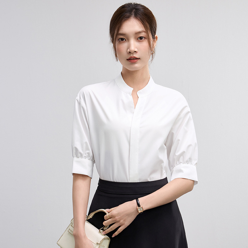 2026 New Style White Shirt Women's Short-Sleeved Shirt Summer Teacher Interview Elegant Skirt Formal Professional Suit 2026 New Style White Shirt Women's Short-Sleeved Shirt Summer Teacher Interview Elegant Skirt Formal Professional Suit
