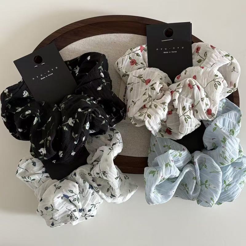 Brown Color Large Intestine Tie For Women, French Retro Style Rope, High-End Rubber Band, Simple And Elegant Hair_voghion.com