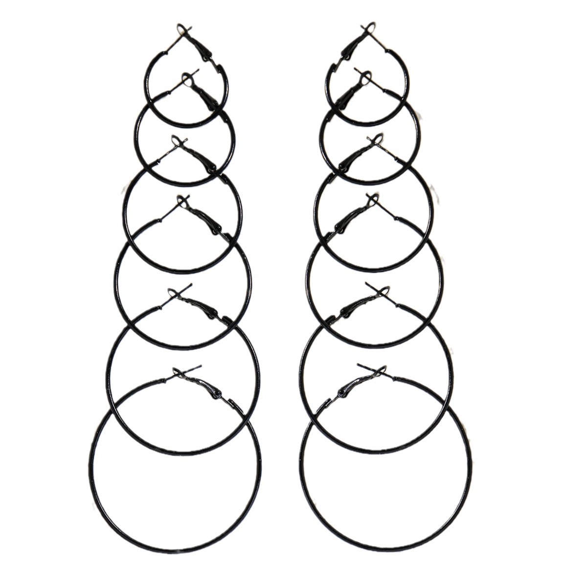 Moda europea y americana venta caliente transfronteriza nuevos productos pendientes de temperamento mujeres pintura en aerosol exagerada círculo de color 6 pares 1 juego