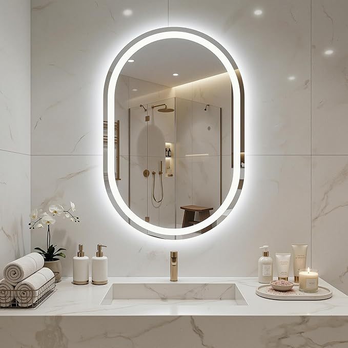 Espejo de baño de estilo europeo y americano transfronterizo, espejo de baño de hotel, espejo de maquillaje de cuerpo completo, espejo de baño inteligente anti-fog de alta definición
