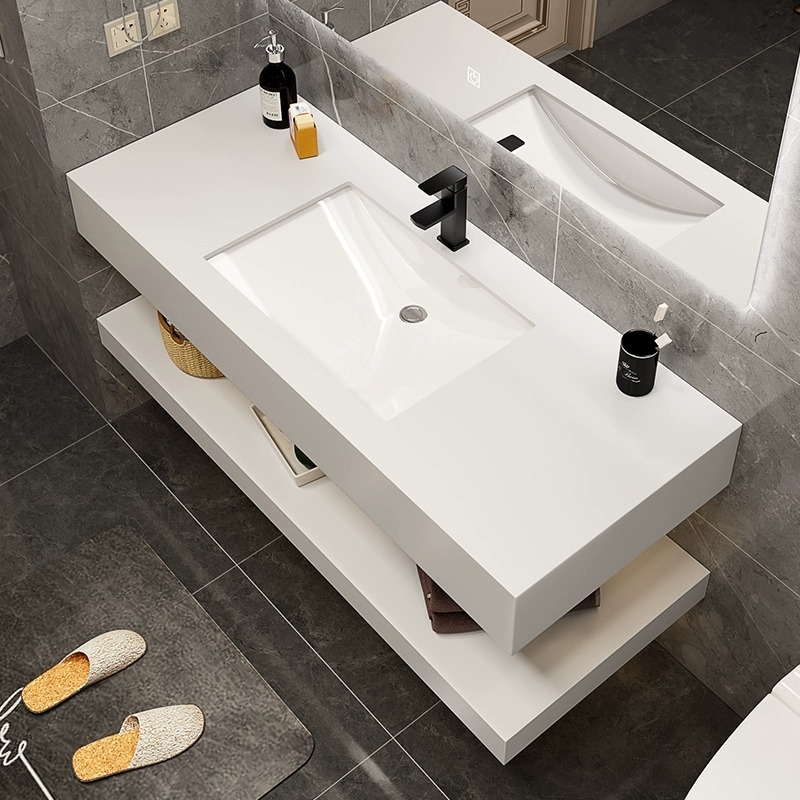 Baño de lavabo integral de tabla de roca gabinete de baño combinación de gabinete de baño moderno simple lavabo de hotel lavabo de mano