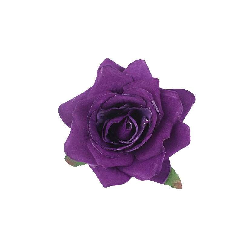 深紫色 绒布玫瑰发夹