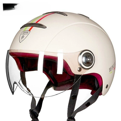 Motosiklet dəbilqələri | Men and Women, Universal for All - s-long-arrow-mark-bright-milky-white-red-white-green-b105