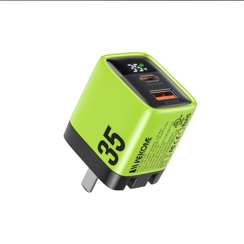 Wekome カラーポイント 35W 急速充電 折りたたみプラグ リアルタイム充電電力表示 デュアルポート出力充電器|undefined