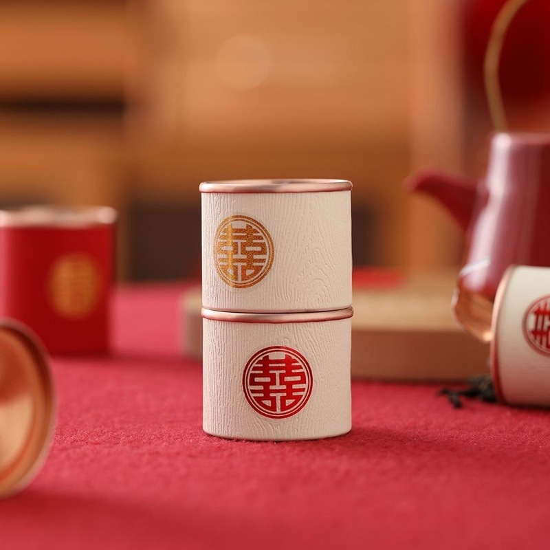 HiTea お土産 結婚式のお返し HiTea 小缶 中国風 結婚式 ブライズメイド 実用的なギフト 新築祝い キャンディーボックス 空缶|undefined