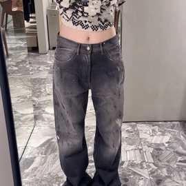 天花板版本高品质现货AC家2025新款泼墨牛仔裤OS宽松版型男女同款