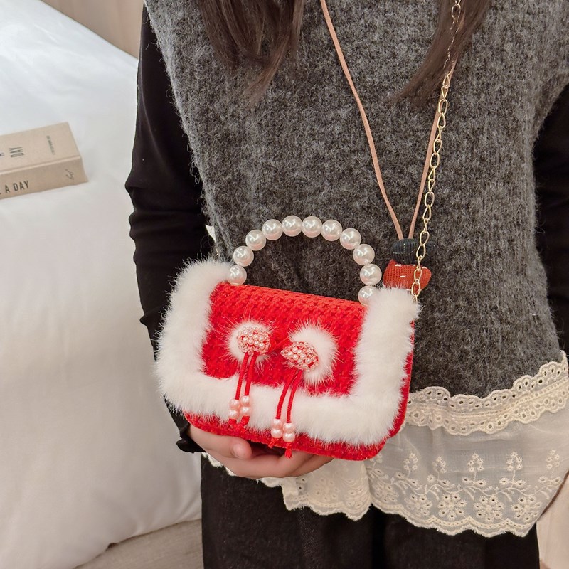 2025 nuevo bolso de Año Nuevo para niños, bolso de Año Nuevo rojo princesa para bebés