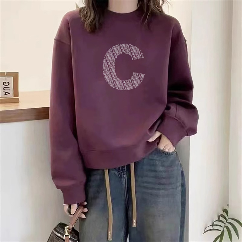即墨卫衣女2025新款爆款时尚洋气秋冬小个子圆领套头长袖印花上衣|undefined