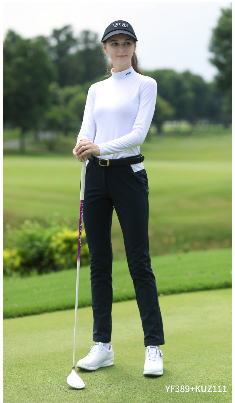 Áo thun dài tay golf nữ PGM mỏng ấm thu đông — YF389 màu hồng, YF389 màu trắng, YF389 màu xám chi tiết 4