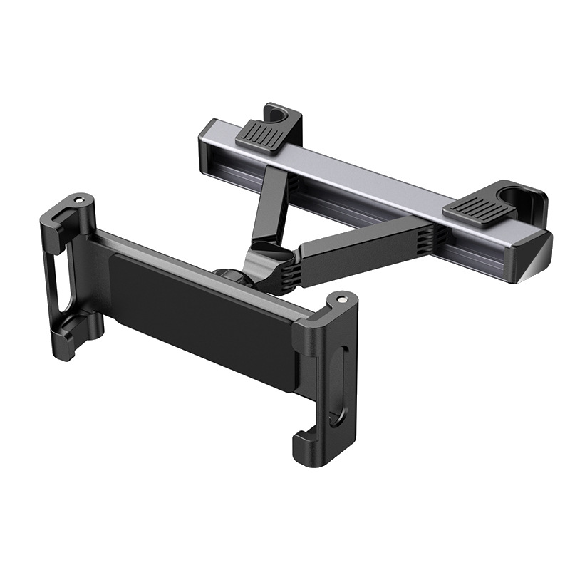 Soporte de almohada trasera montado en automóvil soporte de placa plana de teléfono móvil estructura triangular de aleación de aluminio antivibración de pantalla horizontal y vertical soporte trasero de automóvil