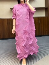 Q 14526 Pleated Long Dress �ް��B��ȹ �羳���R�d���uͨ�W����