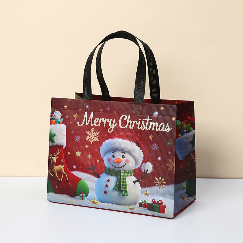 在庫ありクリスマスギフトバッグラミネート不織布ファッションポータブルショッピングバッグクリエイティブクリスマスギフトバッグ|undefined