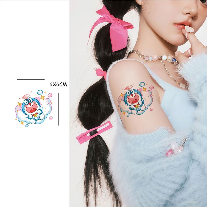 2025 New Luckier Dingdang Cat Doraemon Waterproof Lasting Cartoon Cute Children's Dopamine Tattoo Sticker