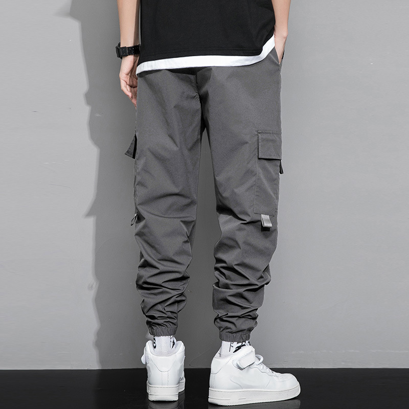 Men's Baggy Graphic Print Flap Pocket Drawstring Cargo Pants Regular Fit Casual Tactical Military Trousers Street Trendy Trousers for Men_voghion.com