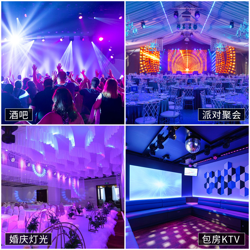 Nuevo 54 unidades 3W a todo color plana par luz teñido boda sala de baile LED superficie luz etapa equipo de luz de la lámpara conjunto completo