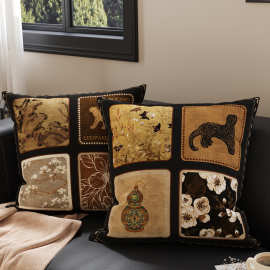 美式中古风抱枕套靠枕靠垫床头床上客厅沙发靠背垫腰枕含芯可拆洗