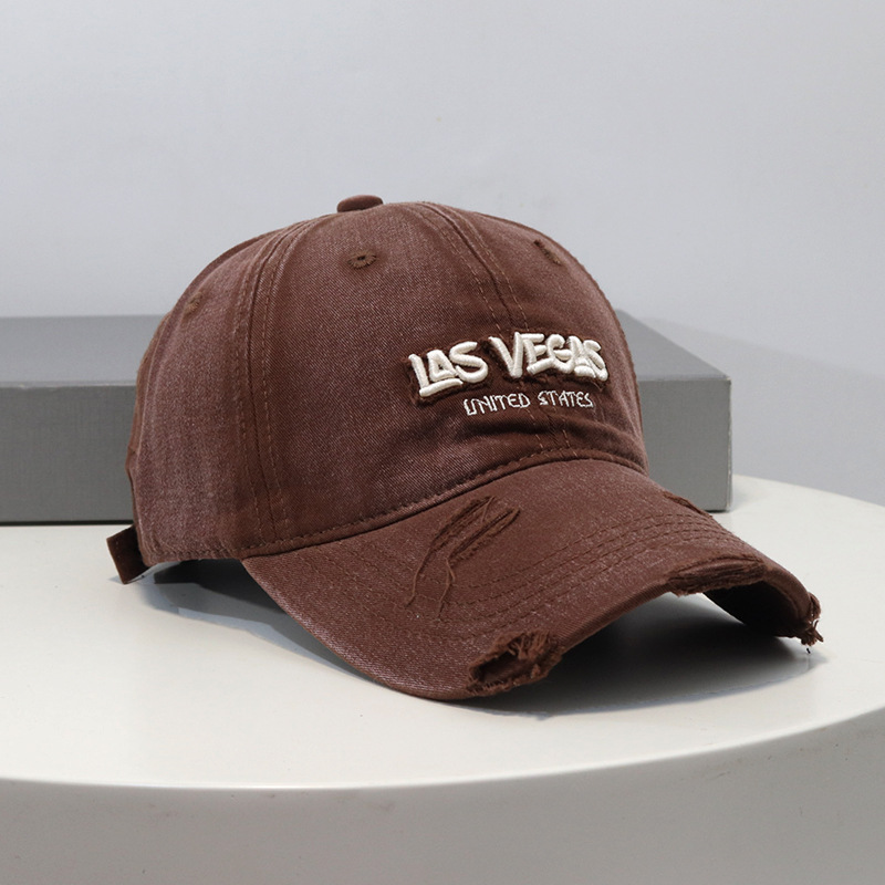 Nuevo retro lavado hace viejas letras sombrero de béisbol mujer ancho borde de sombrero de cabeza grande cara pequeña sombrero de boca de pato superior suave hombre