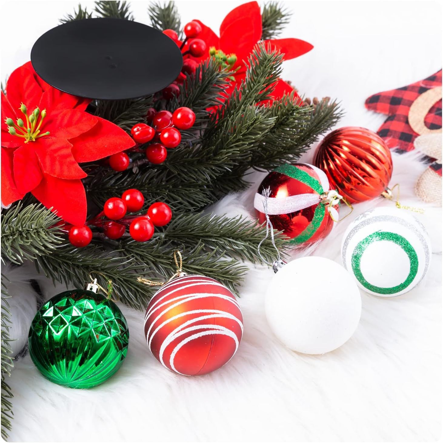 Navidad 6CM30PCS plástico galvanizado pintado conjunto de Navidad centro comercial árbol de Navidad decoración de atmósfera