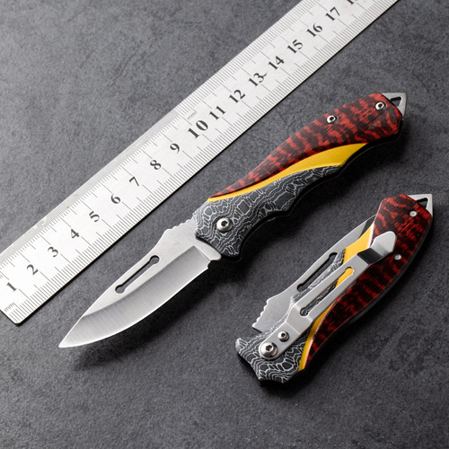 Outdoor multi-functional knife, stainless steel, mini portable, high hardness, home use, folding fruit knife