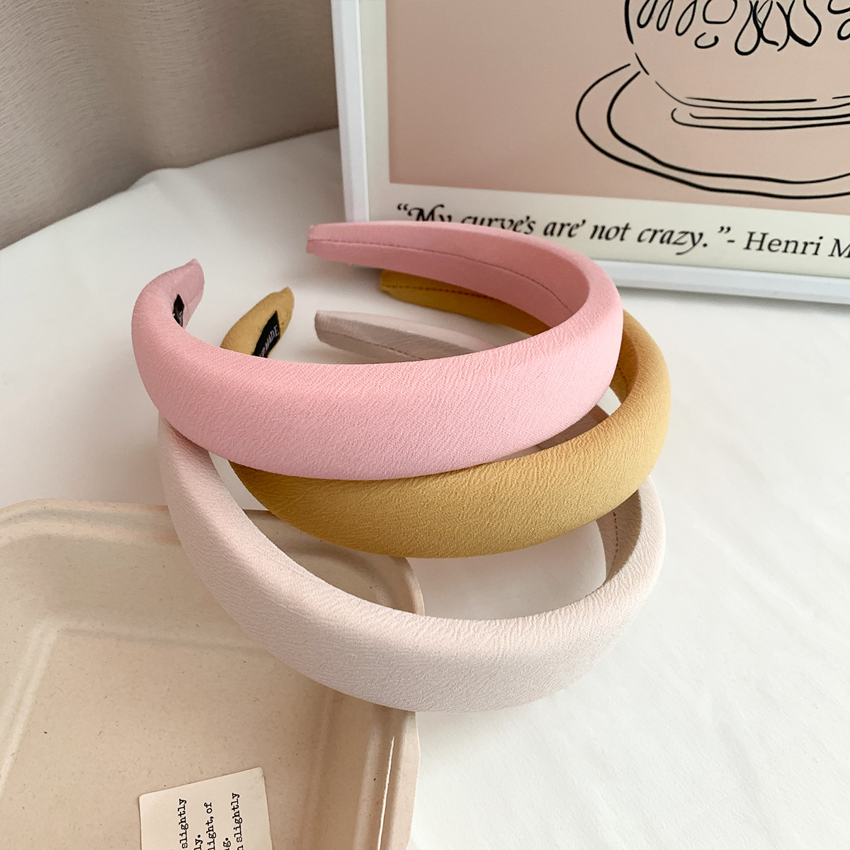 RUDAN Korea syksyn ja talven muoti monipuolinen korkea kallo-pääpanta hiusasusteet naisten yksivärinen yksinkertainen huippuluokan sienipääpanta_voghion.com