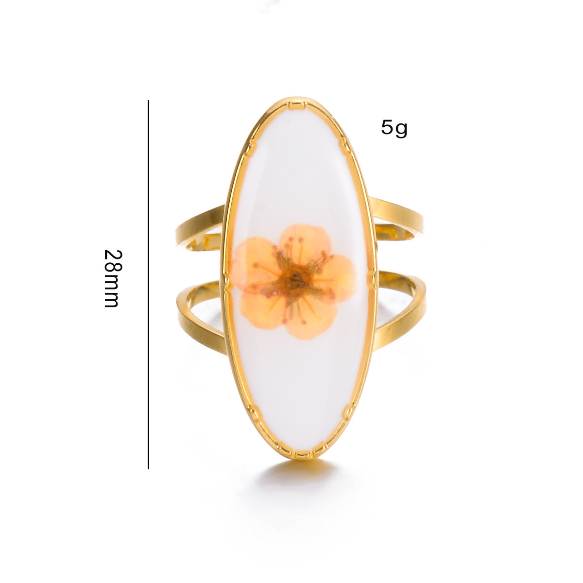 Simple Style Classic Style Flower 304 Stainless Steel Gold Plated Rings In Bulk display picture 2