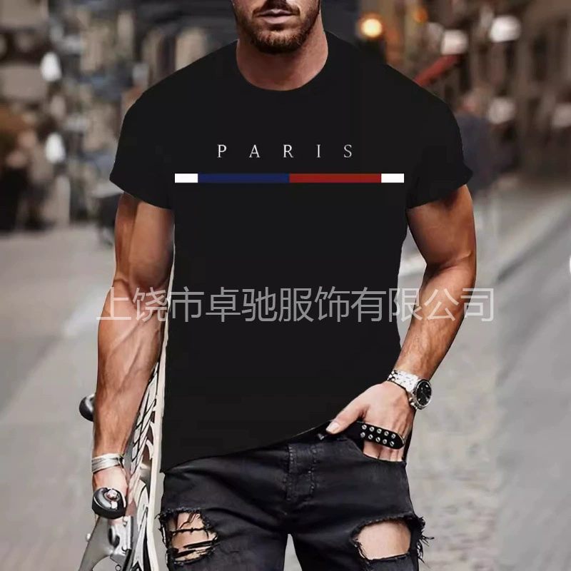 2024 спот Tomi футболки мужские короткие рукава Летний круглый вырез из хлопка свободная повседневная повседневная рубашка