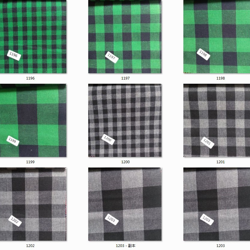 黑灰格子布 宝蓝绿色平纹格子布 大格子布 时尚新款衬衫面料现货