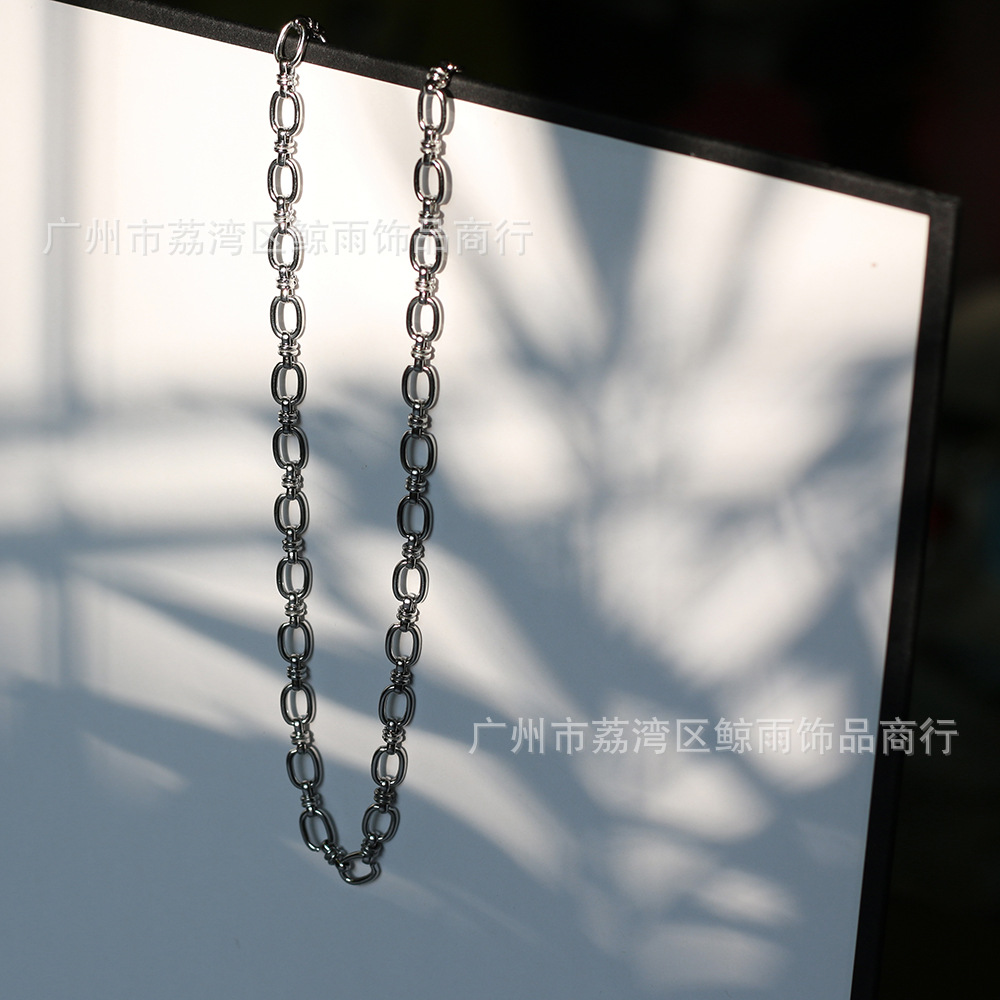 Korea Simple Function Chain Chain Choker Necklace Short Chain Necklace Titanium Steel display picture 13