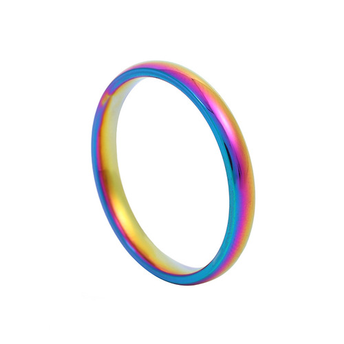 Cross-border stainless steel jewelry 2mm internal and external arc spherical simple smooth finger ring titanium steel ring couple ring