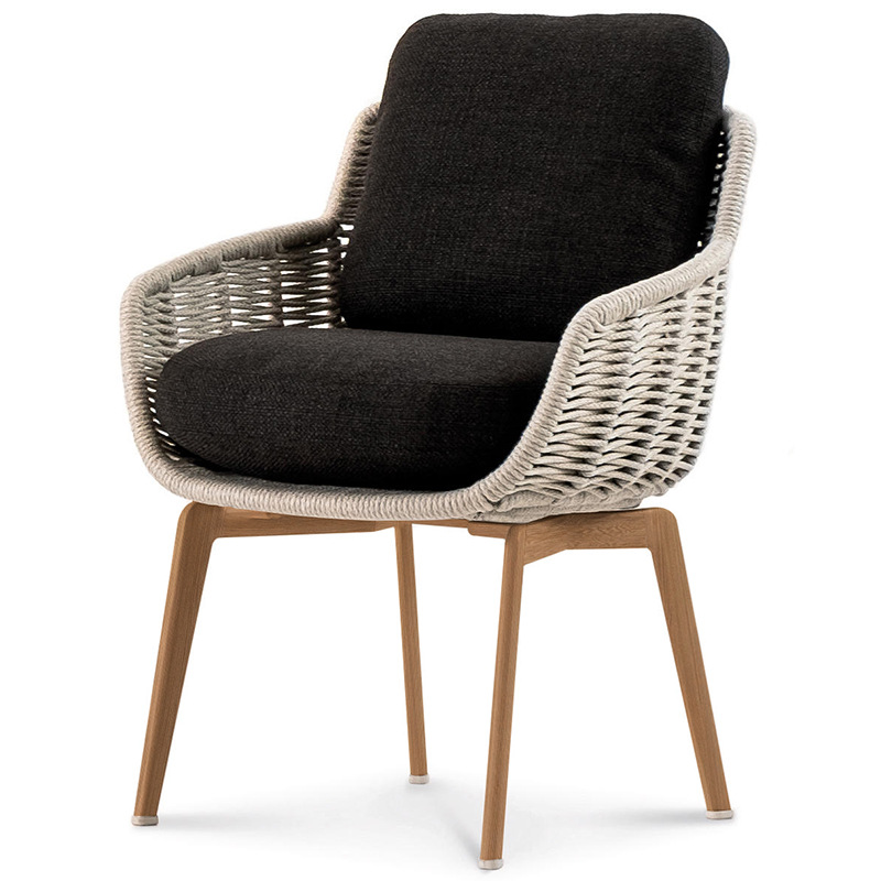 Mesa y silla de ocio al aire libre de cuerda, mesa larga de aleación de aluminio, jardín al aire libre, muebles impermeables y protectores solares