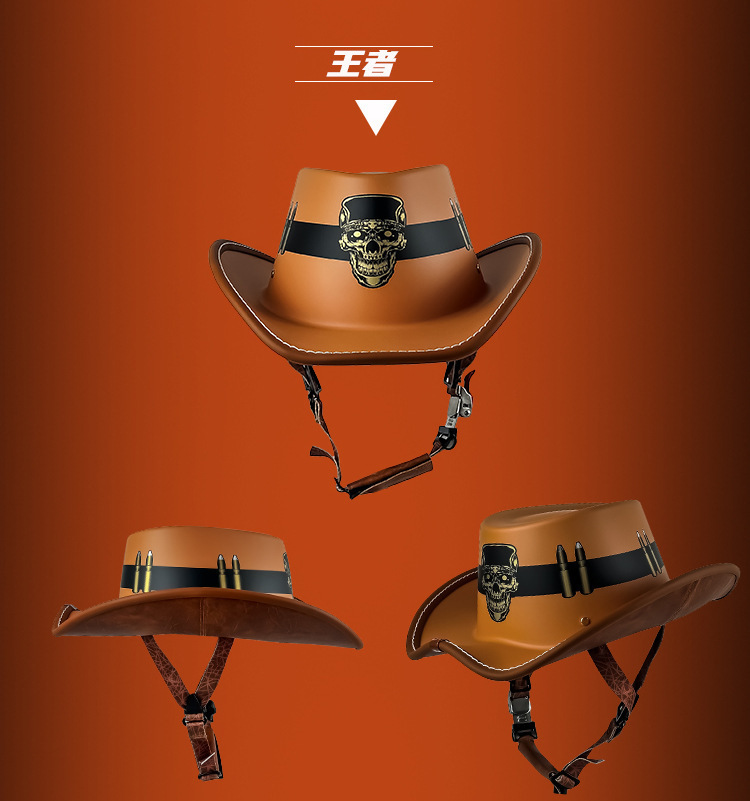 Half Helmet Retro Cowboy Hat Summer Riding Equestrian Travel Helmet